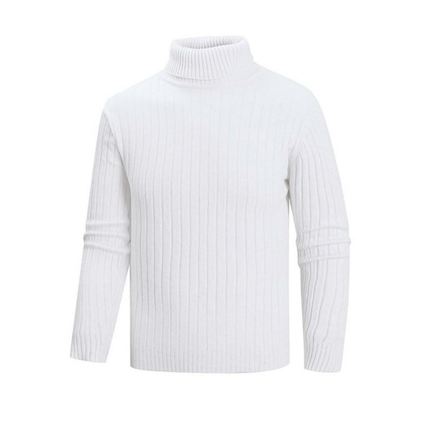 pstuiky camisetas de manga larga para hombre, Suéter informal de cuello alto y elasticidad para hombre, capa base de punto, manga larga camisetas de hombre m