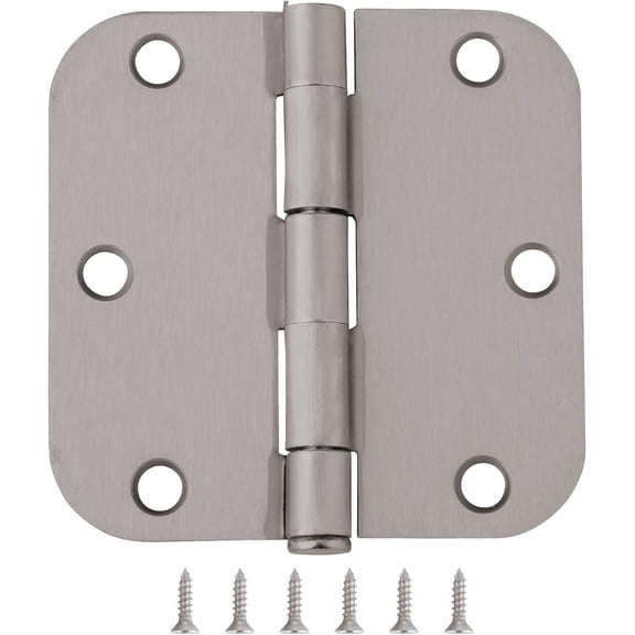 Pack of 30 Door Hinges 3-1/2" Inch Satin Nickel with 5/8" Radius Corner by Silverline