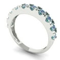 thumbnail image 2 of 1 ctw Wedding Band for Women - 14K White Gold Blue Moissanite Stackable Eternity Ring, 2 of 6