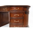 thumbnail image 4 of Crafters and Weavers Legacy Mahogany Wood Leather Top Kidney Desk - Brown Walnut, 4 of 7