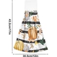 thumbnail image 3 of Kitchen Towels with Hanging Loop, Autumn Orange Pumpkins Flowers Leaves Stripe Dish Towels for Kitchen, Absorbent Kitchen Hand Towels 2 Piece Sets, 12"x17", 3 of 6