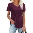 thumbnail image 3 of Red Plus Size Tshirts For Women, Polyester Plus Size Woman Shirts, Sunflower Shirts For Women Plus Size, Womens Plus Size Tunic Tops Short Sleeve Casual Floral Shirts M To 5XL, 3 of 4