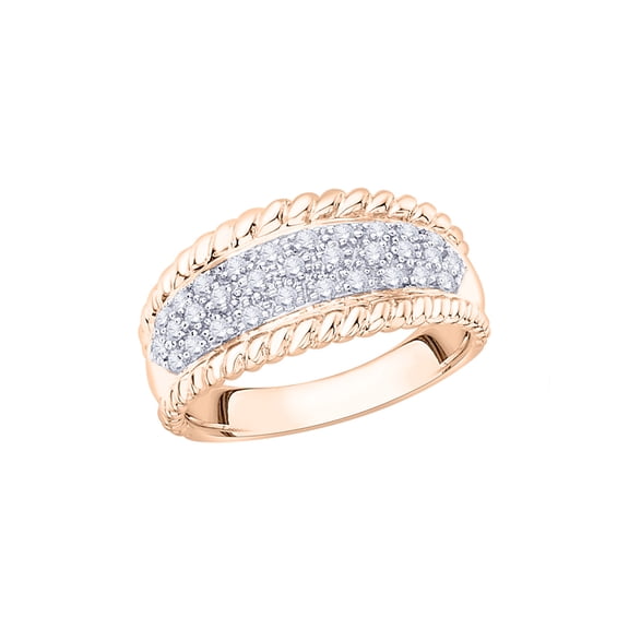 Diamond Wedding Band in 10K Rose Gold (1/3 cttw) (I-Color, SI3/I1-Clarity) (Size-10)