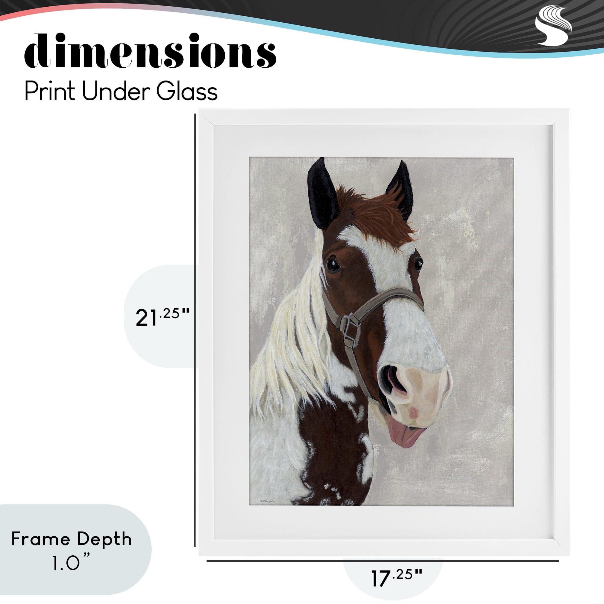 Stupell Industries Henry Horse Funny Tongue White Framed Print Under Glass, design by Ashley Justice