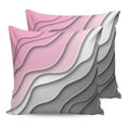 thumbnail image 7 of Outdoor Throw Pillow Cover Pink and Grey Gradient Modern Geometric Waterproof Cushion Covers 2 Pack Abstract Beach Pillow Cases Home Decoration for Patio Garden Couch Sofa, 7 of 7