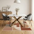thumbnail image 3 of ODIKA 5'x7' Washable Area Rug Beige Terracotta Geometric Blocks Modern Abstract with Arches and Lines for Dining Room, Under Table, Home Office, Non-Slip Chair-Friendly, 3 of 7