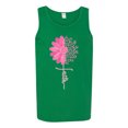 thumbnail image 2 of Wild Bobby, Faith Pink Ribbon Sunflower, Breast Cancer Awareness, Men Graphic Tank Top, Kelly, 3X-Large, 2 of 5
