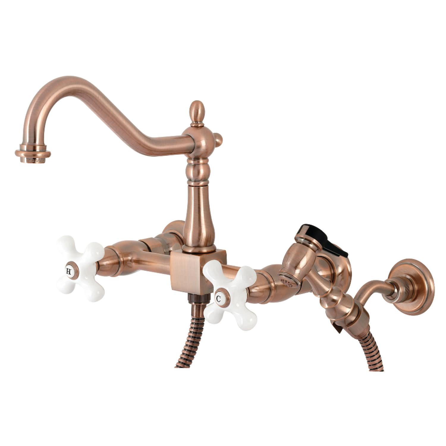 Kingston Brass Ks124.Pxbs Heritage 1.8 GPM Widespread Bridge Kitchen