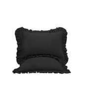 The Great American Store Premium Collections 2PC Ruffle Pillowshams (Big Euro 30 x 30, Grey) 1800 Series Microfiber Wrinkle & Stain Resistant