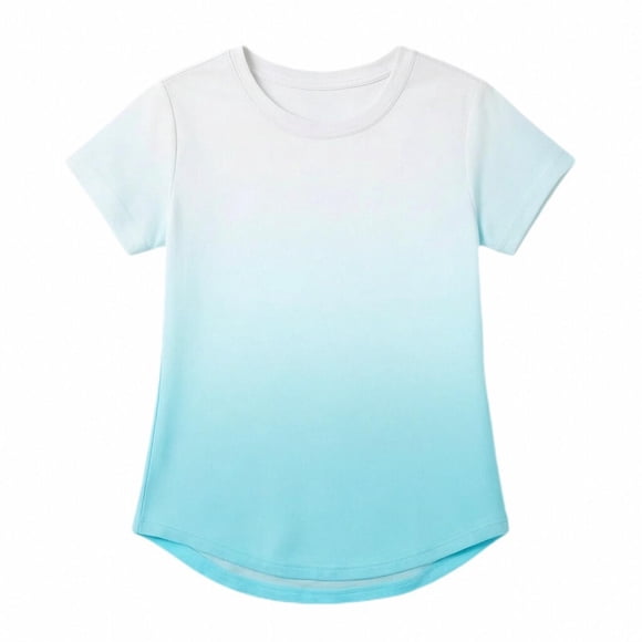 FhsagQ Shirts for Girls 6-7 Cute Breathable Mesh Athletic Shirt Lightweight Performance Top for Sports and Play ( Sky BlueSize 6-7 Years )