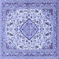 thumbnail image 1 of Ahgly Company Indoor Square Medallion Blue Traditional Area Rugs, 8' Square, 1 of 4