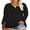 Black, variant on TIYOMI Plus Size T Shirt For Women Long Sleeve 2x V-Neck Grey Plaid Shirts Eyelet Sexy Tunic Tops Fall Winter Casual Loose Fit T-Shirt 2XL 18W 20W