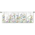 thumbnail image 5 of Colorful Floral Curtain Valance for Window Treatments Flower Plant Wildflower Kitchen Treatment Boho Farmhouse Botanical Window Drapes for Bathroom Bedroom Living Room 1 Panel (52x18 Inch), 5 of 5