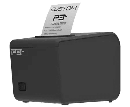 Custom America P3L Thermal Receipt Printer | USB, Serial & Ethernet | 200mm/s High-Speed | 203 dpi | Auto Cutter | 80/58mm Paper | Windows, Linux, Android, iOS Compatible