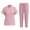 Pink, variant on MLQIDK Scrubs for Women Set Plus Size Medical Uniforms Stretchy V-Neck Scrub Pants and Tops Nursing Top Scrub Joggers Clothing Set for Women Royal Blue S