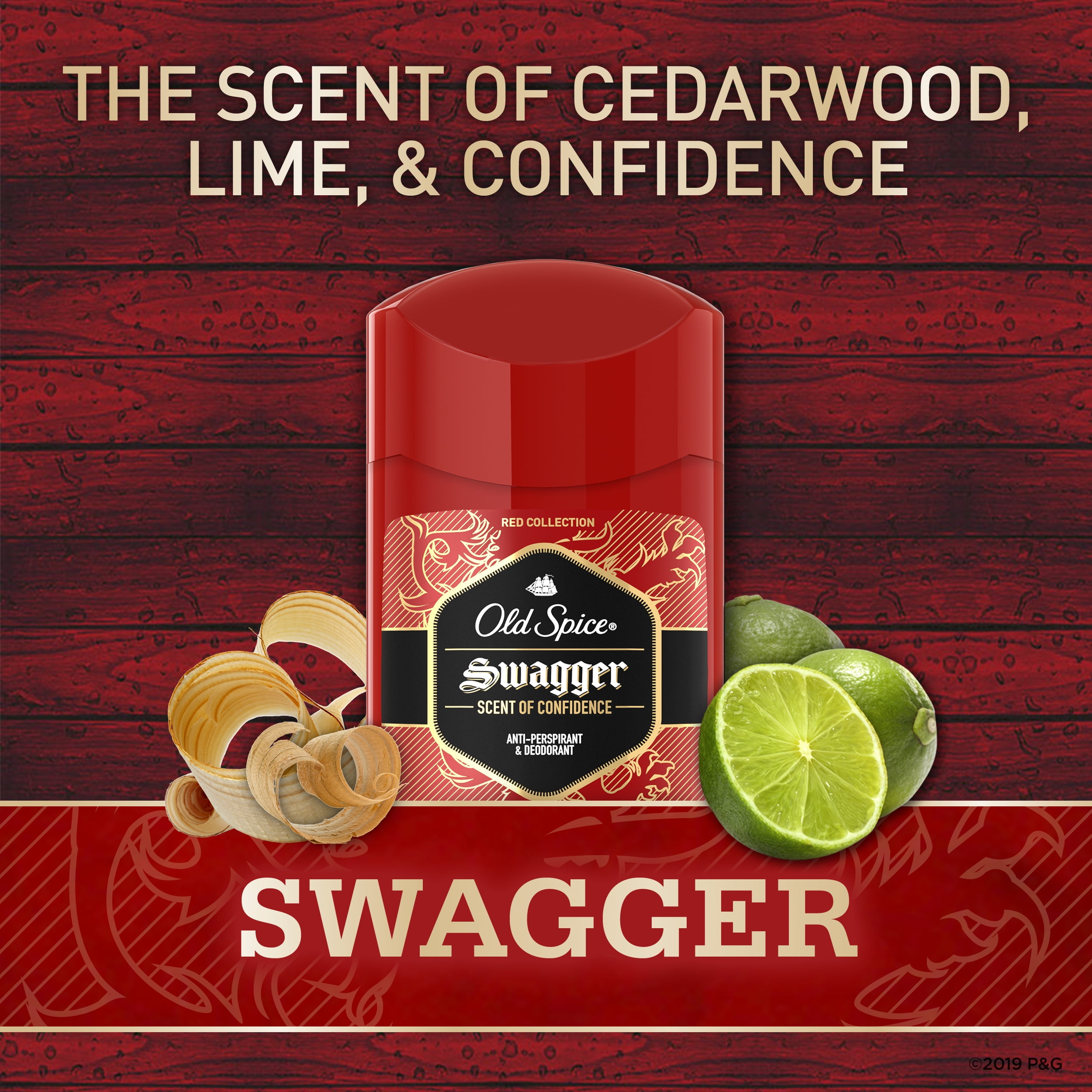 Old Spice Antiperspirant Deodorant for Men, Swagger Scent, 2.6 oz, 3 Pack