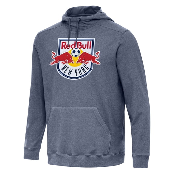 Men's Antigua Heather Navy New York Red Bulls Cloud Pullover Hoodie