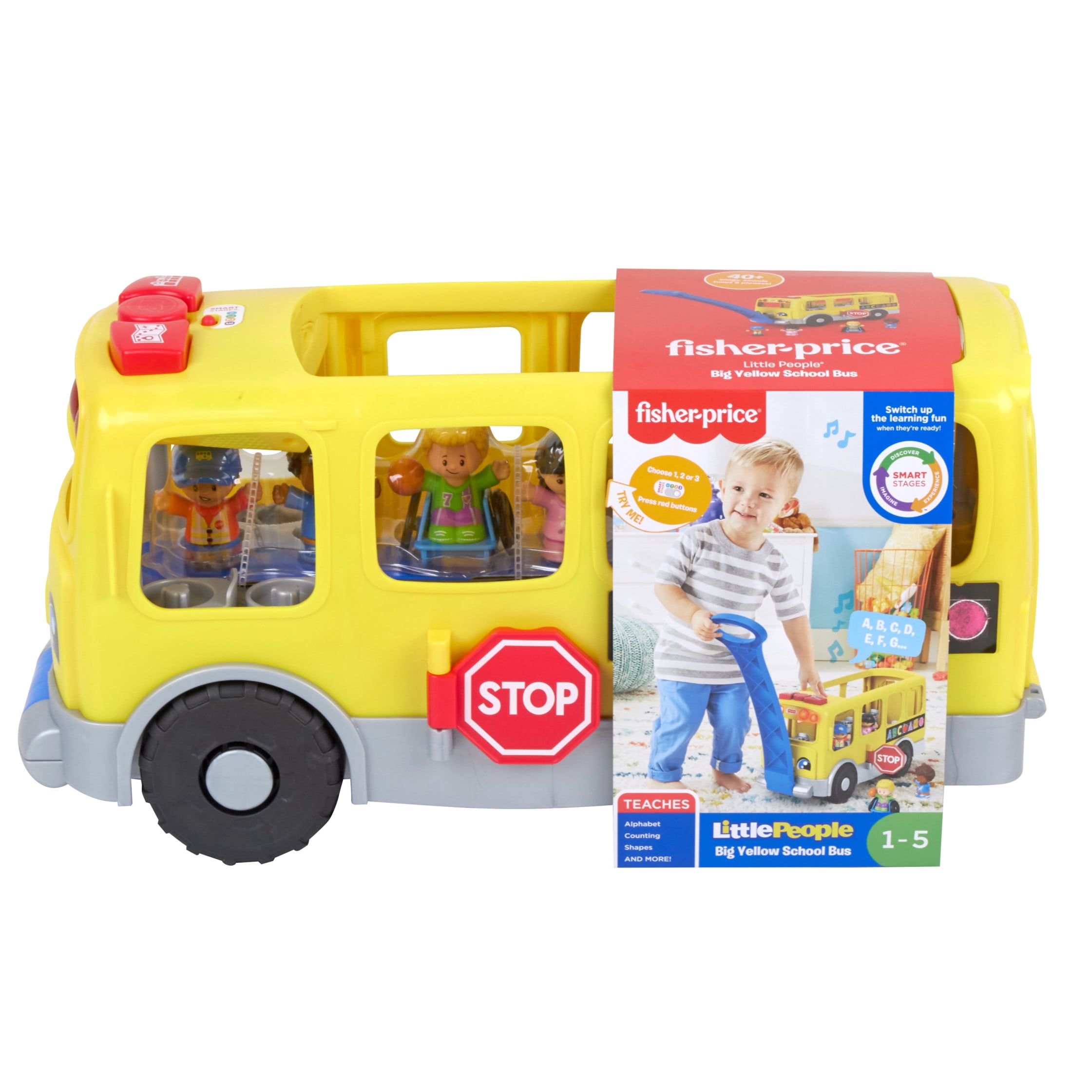 Fisher-Price Little People Big Yellow School Bus Musical Learning Toy for Toddlers 1-5 Years Old