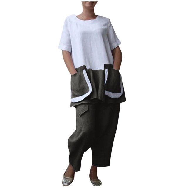 Traje de cintura de color sólido de verano para mujer Traje de dos piezas casual de moda Wmkox8yi bvn999