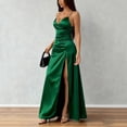 thumbnail image 2 of TaTaai Women‘s Satin Slip Dress, Spaghetti Strap V-Neck Backless Slit Midi Dress, Tie Side Slit Evening Gown, Wedding Guest Party Dress Gift, 2 of 7