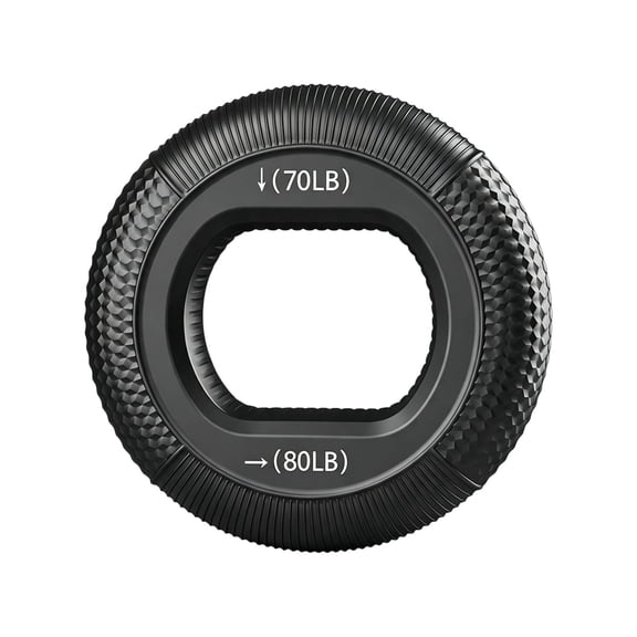 Silicone Hand Grip Ring With Textured Surface Forearm And Finger Strength Trainer For Workout Exercise Black-7.85X2.5Cm