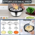 thumbnail image 6 of Vesteel Mixing Bowls with Lids Set of 7, Stainless Steel Nesting Bowls with Colander and 3 Graters for Draining Prepping Slicing, Nonslip Bottoms & Airtight Lid, Size 4.6, 2.6, 1.5 Qt, Black, 6 of 8