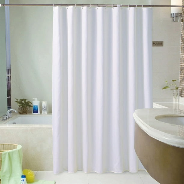 Cortina de ducha blanca, cortina de ducha lisa y gruesa, cortina de ducha de color sólido para hotel, cortinas de ducha extra anchas, 108 cortinas de ducha para baño, juego de adolescentes