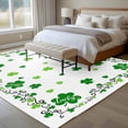thumbnail image 5 of Shamrocks Large Area Rugs for Bedroom Living Room, Soft Non Slip Carpet Bedside Rug, Saint Patricks Day Green Clover Green White Rectangle Floor Cover Kitchen Accent Rug 5'x7' for Dining Room/Office, 5 of 9