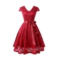 thumbnail image 2 of Aboser Formal Dresses for Women,Women Floral Lace Short Bridesmaid Dress Summer Female Elegant Cocktail Party Dress Prom Dresses for Ladies, 2 of 8