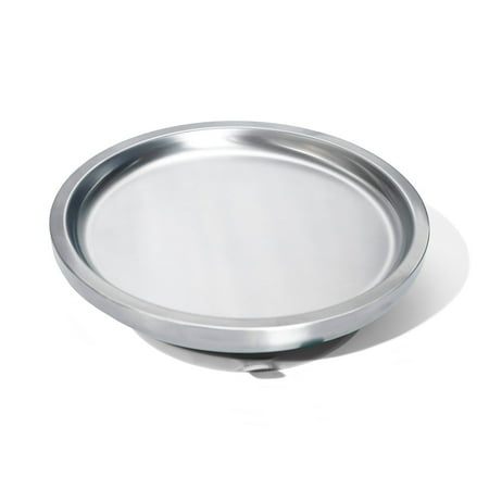 Baby Round Open Plate | Stainless Steel & Silicone