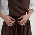 thumbnail image 2 of Injueey Algodón Lino Jardinería Café Camarero Vestido Uniforme Delantal Color sólido Delantal para cocinar Restaurante Hogar Cocina y Comedor Marron oscuro Más largo Injueey HA083055-04, 2 of 6