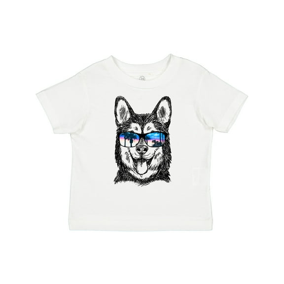 Inktastic Siberian Husky Sketch Portrait with Sunglasses Boys or Girls Toddler T-Shirt