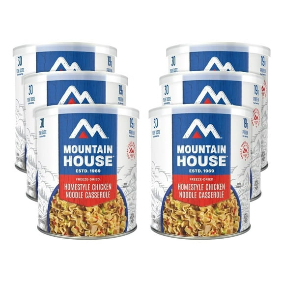 Mountain House Homestyle Chicken Noodle Casserole #10 Can – 6-Pack | Freeze-Dried Camping & Backpacking Food | Emergency Survival Meal | Fully Cooked, Ready-to-Eat | 30-Year Shelf Life | Made in USA