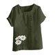 thumbnail image 4 of Vestidos Casuales Para Mujer, Blusas De Mujer De Moda Blusa informal de lino con botones y manga corta estampada para mujer, 4 of 4