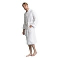 thumbnail image 4 of Men's Robe, Turkish Terry Bathrobe, 100% Cotton Kimono Spa Bathrobe (XX-Large, White), 4 of 10