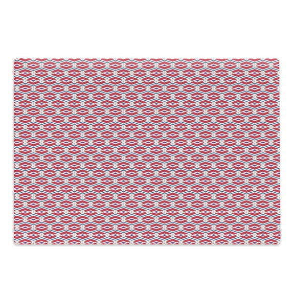 Geometric Cutting Board, Creative Symmetric Contemporary Zigzags and Rhombuses, Decorative Tempered Glass Cutting and Serving Board, in 3 Sizes, by Ambesonne