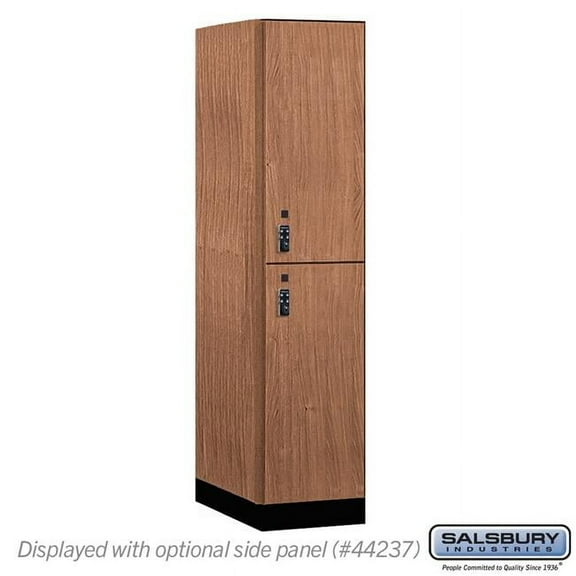 Salsbury Industries 18-42164RO-R 18 in. Wide Premier Wood Locker - Double Tier - 1 Wide - 6 ft. High - 24 in. Deep - Red Oak - Resettable Combination Locks