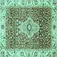 thumbnail image 1 of Ahgly Company Indoor Square Abstract Turquoise Blue Modern Area Rugs, 8' Square, 1 of 4
