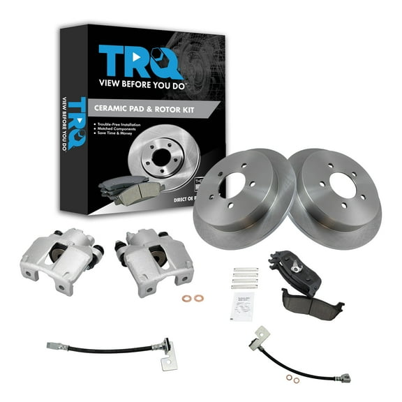 TRQ Rear Brake Pad & Rotor Kit BKA33490 Fits Select 1999-2003 Ford F-150 , 2004-2004 Ford F-150 Heritage