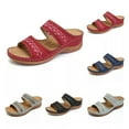 thumbnail image 3 of Women Chic Sandals Pure-color Flower Printed Slippers Open Toe Breathable for Summer Beach, 3 of 6