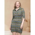thumbnail image 2 of Womens Geometric Collared Mini Dress, 2 of 4
