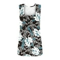 thumbnail image 4 of ALLLIST Womens Spring Tops Blue Square Neckline Graphic Sleeveless Tank Tops Tank Tops L, 4 of 5