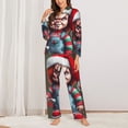 thumbnail image 3 of Lsque Chucky Pattern Long Sleeve Pajama Set for Women - Soft 2-Piece Sleepwear and Loungewear Set with Pockets, Comfy Nightwear, 3 of 8