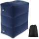thumbnail image 1 of Reposapiés almohada de viaje Li build plegable Portátil inflable ajustable azul, 1 of 5