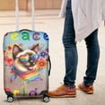 thumbnail image 4 of Peace Love Pride Siamese with Rainbow Sunglasses LGBT LGBTQ+ Travel Luggage Cover Cat Lover Kitten Owner Gifts Suitcase Dust Protective Decor - 01004, 4 of 5