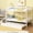 White, variant on HICOMILA Twin Over Twin Rubber Wood Bunk Bed with Pull Out Trundle, Convertible into 2 Separate Twin Beds, Built-In Ladder & Full Safety Guardrails, Espresso