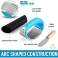 Zulay Kitchen Stainless Steel Garlic Press Rocker Set Garlic Mincer Crusher Blue
