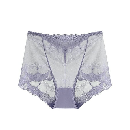 BZGTZT Women Sexy Underwear Lace Panties High Waisted Hollow Out Transparent Mesh Plus Size Seamless Butt Lift Brief