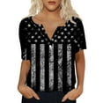 thumbnail image 2 of HEILAU American Flag Graphic T Shirts for Women 4th of July Short Sleeve T Shirt V Neck Top Casual Shirt Patriotic Tops, 2 of 7