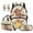Capybara Print, variant on Galaxy Planets Print Kawaii Backpack School Backpacks for Girls with Lunch Box Pencil Case Set 17 Inch Backpacks for Kids Travel Rucksack Bookbags School Bag Set of 4